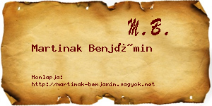 Martinak Benjámin névjegykártya